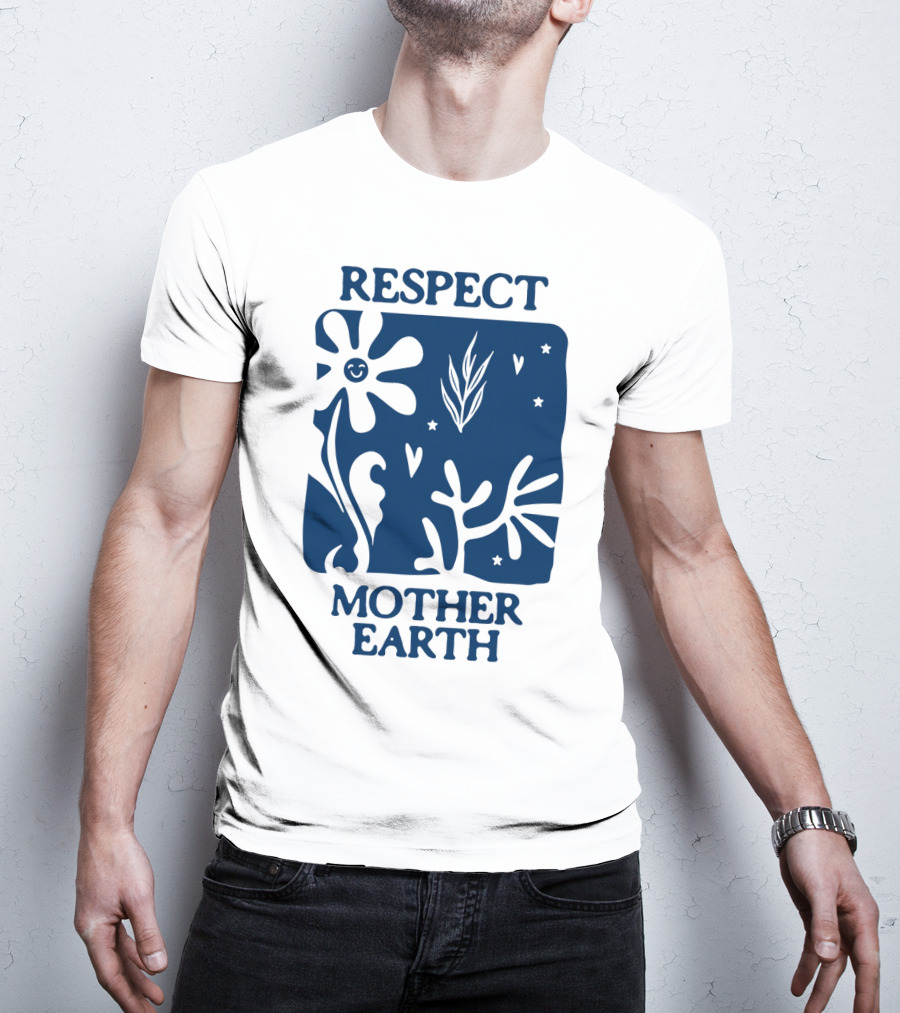 Respect Mother Earth Flower Stars Boho T-Shirt