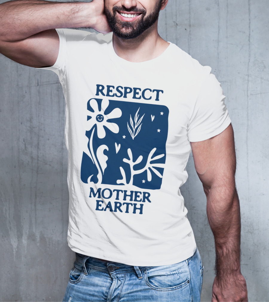 Respect Mother Earth Flower Stars Boho T-Shirt