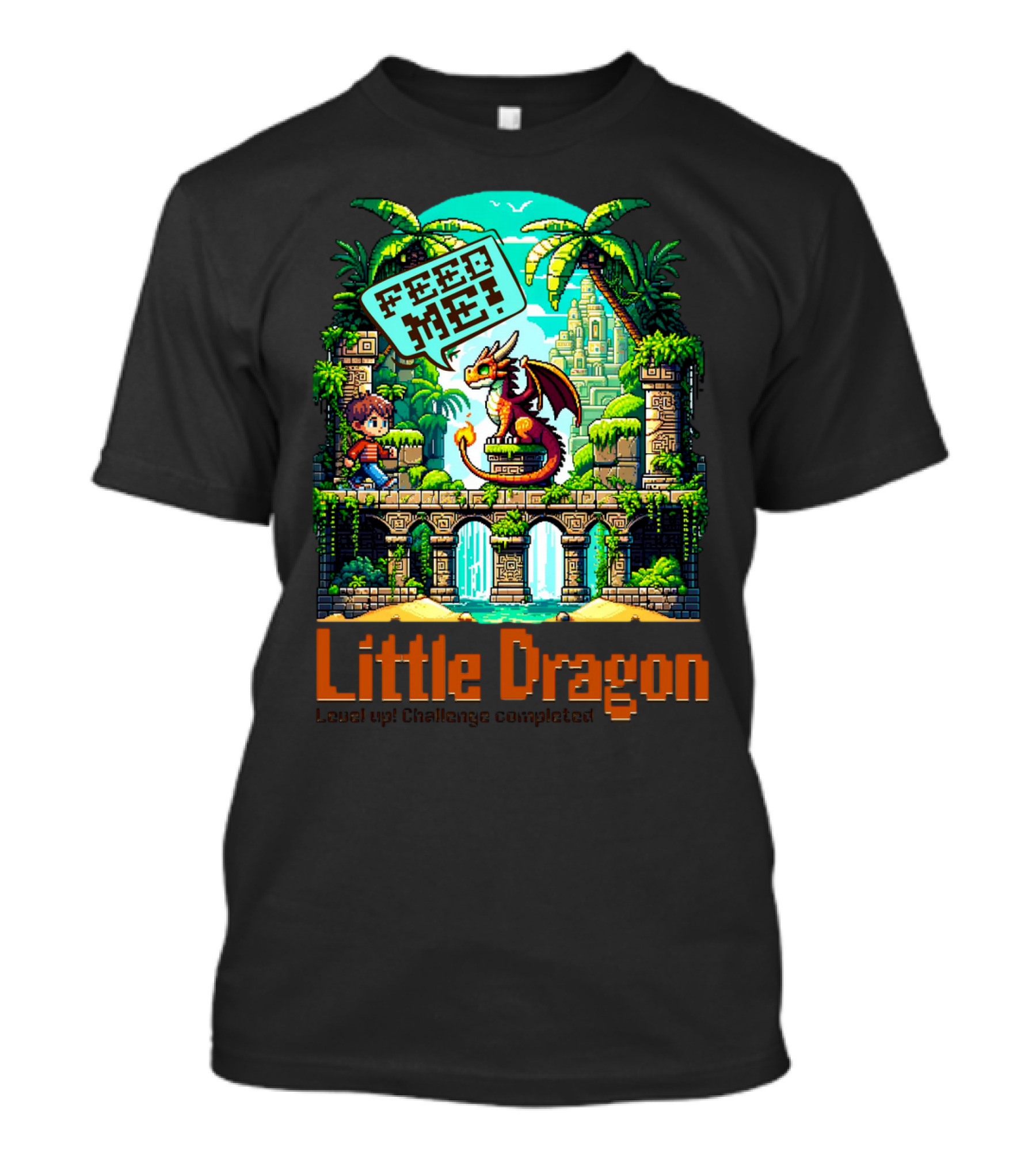 Little Dragon Feed Me Level Up Challenge Completed T-Shirt