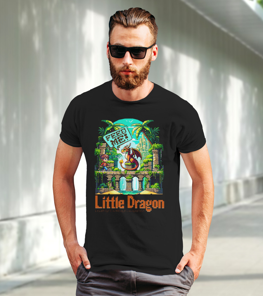 Little Dragon Feed Me Level Up Challenge Completed T-Shirt