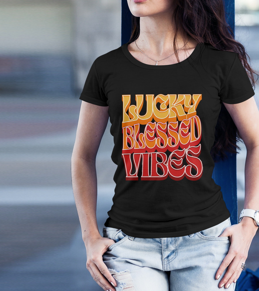Lucky Blessed Vibes Retro T-Shirt