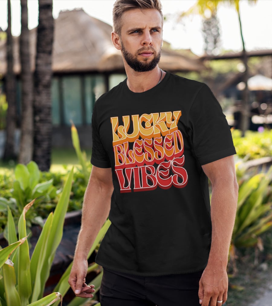 Lucky Blessed Vibes Retro T-Shirt