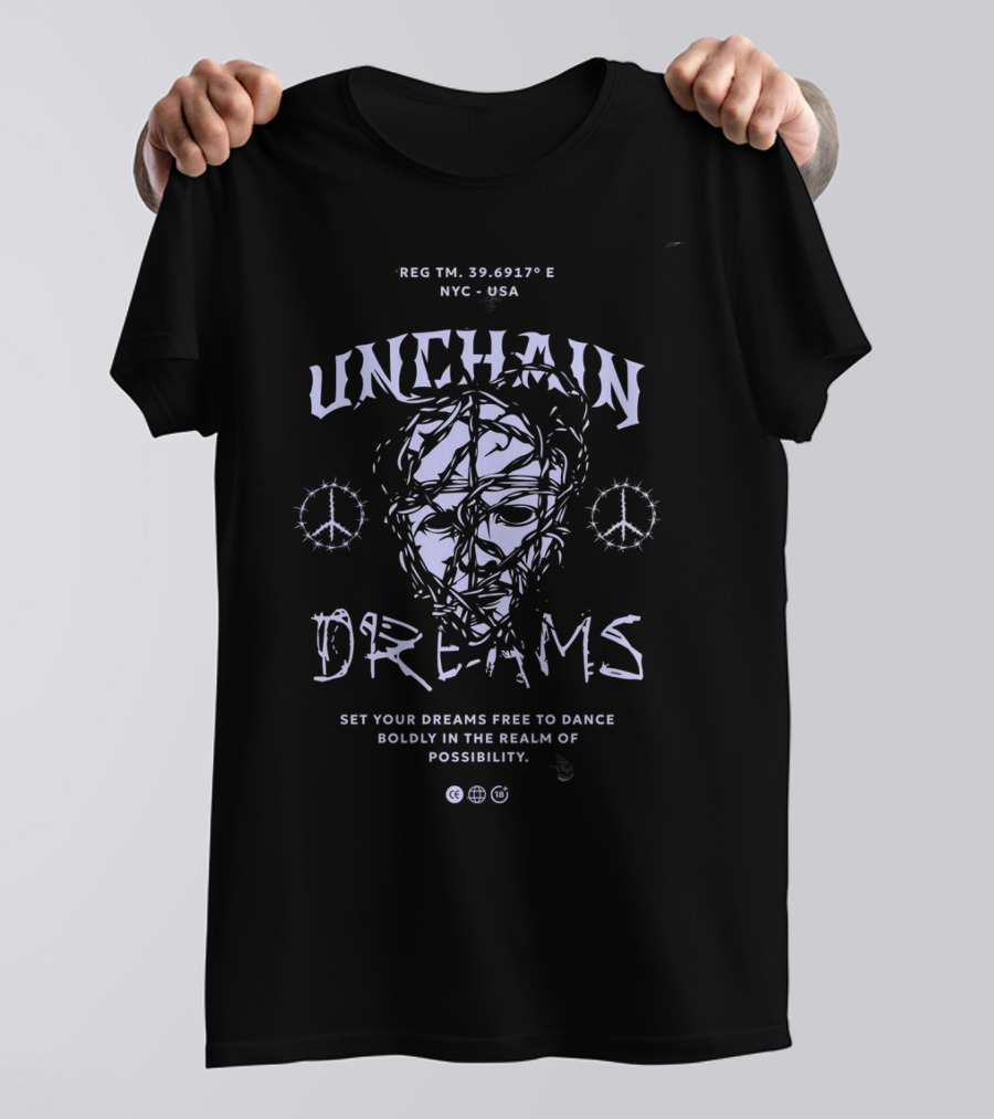 UNCHAIN DREAMS NYC USA Peace Symbols Realm Of Possibility T-Shirt