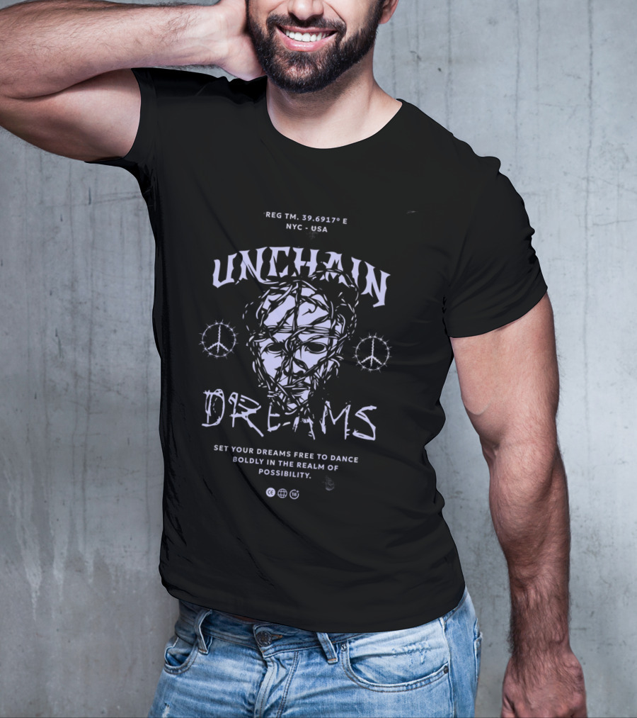UNCHAIN DREAMS NYC USA Peace Symbols Realm Of Possibility T-Shirt