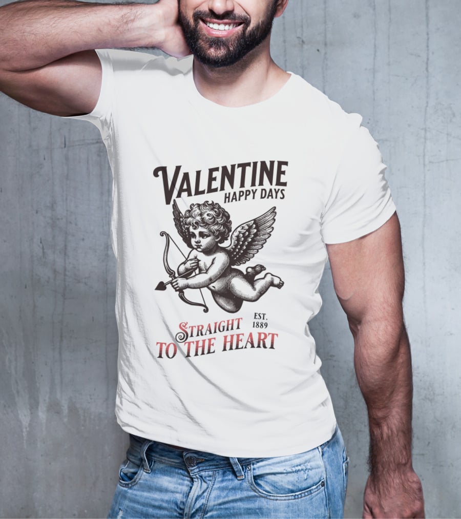 Valentine Happy Days Straight To The Heart Est. 1889 T-Shirt