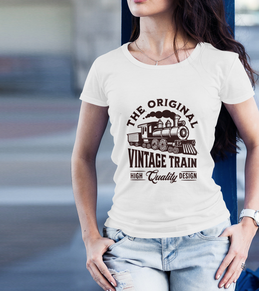 The Original Vintage Train High Quality T-Shirt