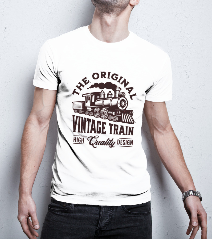 The Original Vintage Train High Quality T-Shirt