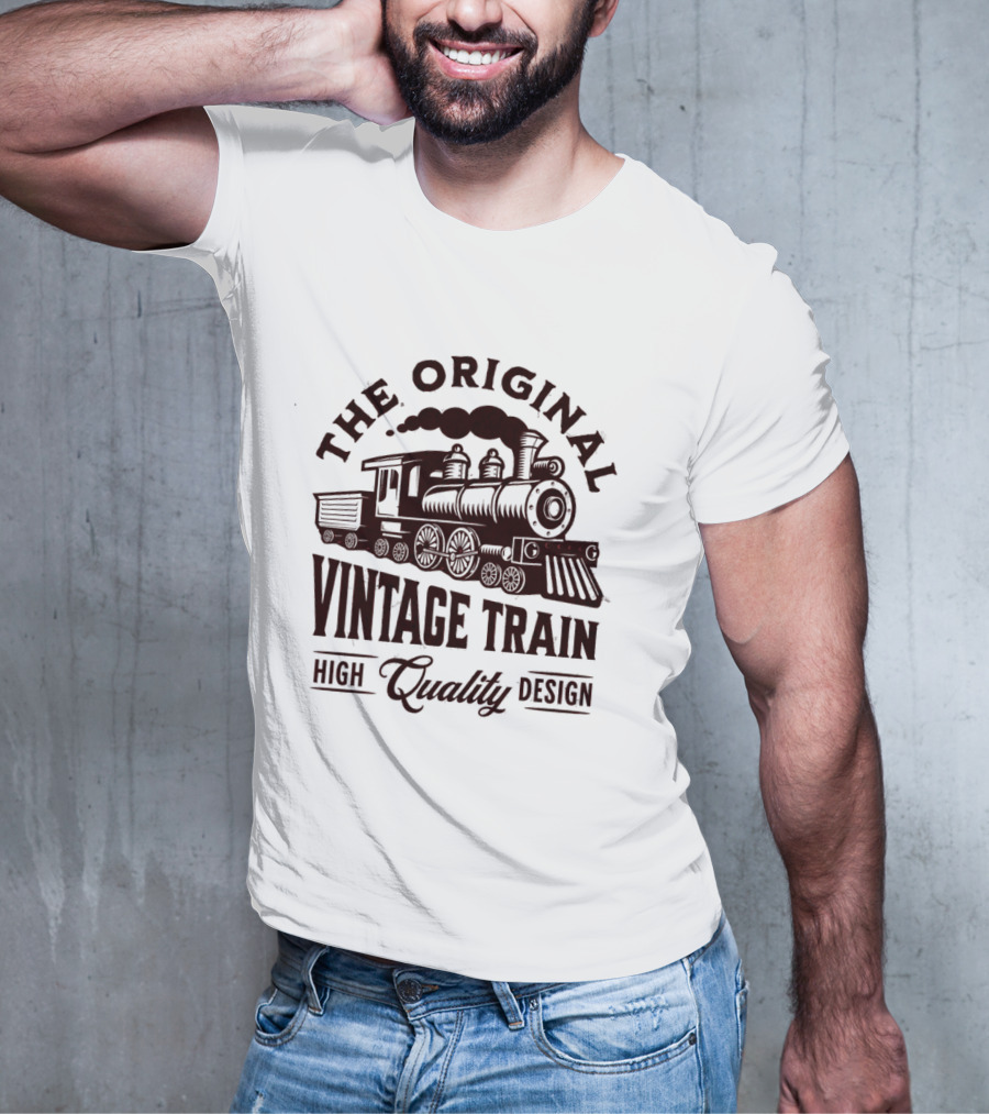 The Original Vintage Train High Quality T-Shirt