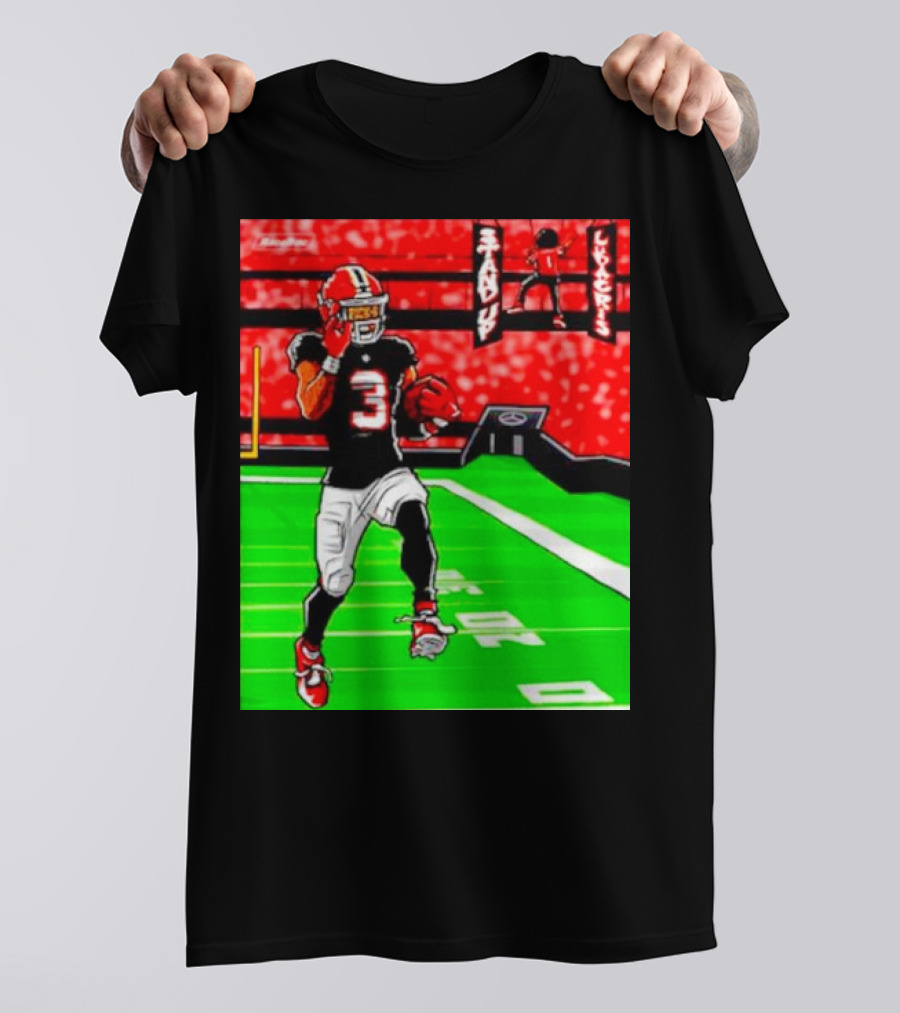 Stand Up Ludacris Football Player Number 3 On Green Field T-Shirt