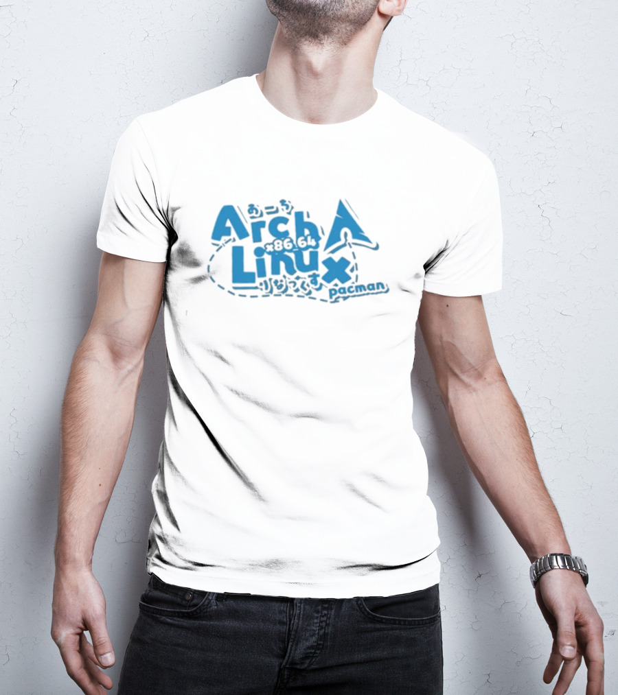 Arch Linux X86_64 Pacman Japanese Text T-Shirt
