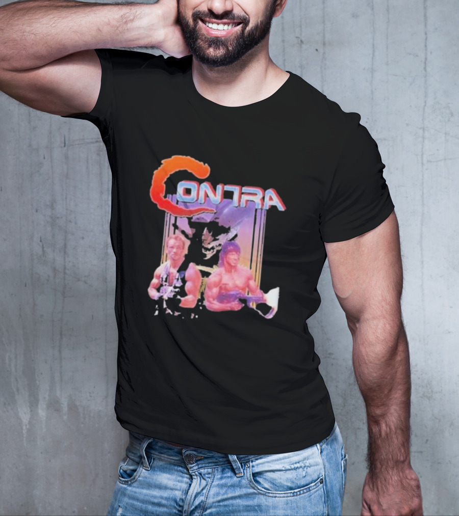 Contra Game Rambo The Terminator Fan Retro Gaming Iconic Duo T-Shirt
