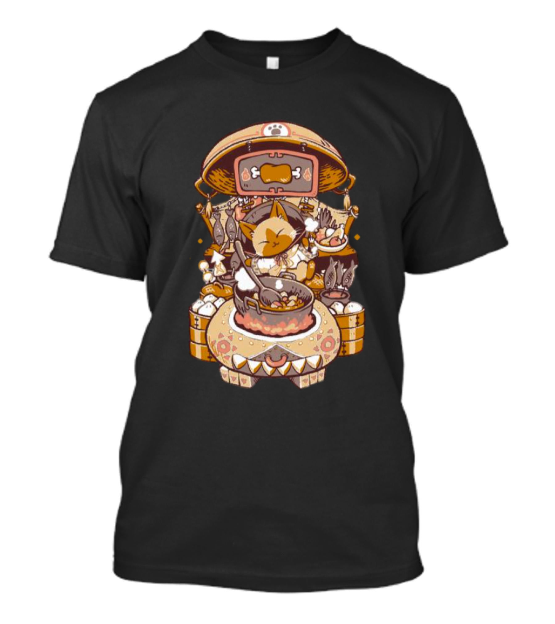 Cooking Monster Hunter Palico Eyebat Feast In Pixel T-Shirt