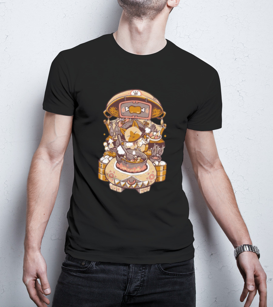 Cooking Monster Hunter Palico Eyebat Feast In Pixel T-Shirt