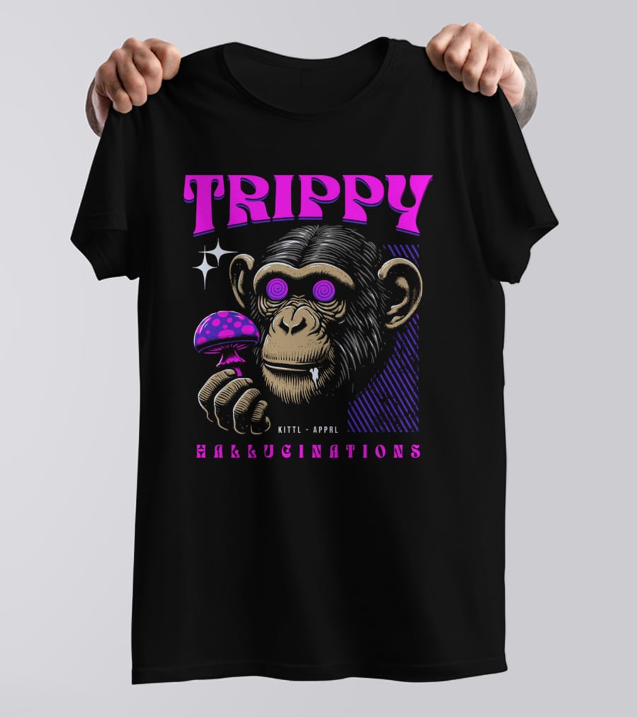 Trippy Hallucinations Chimpanzee Kittl Apprl T-Shirt