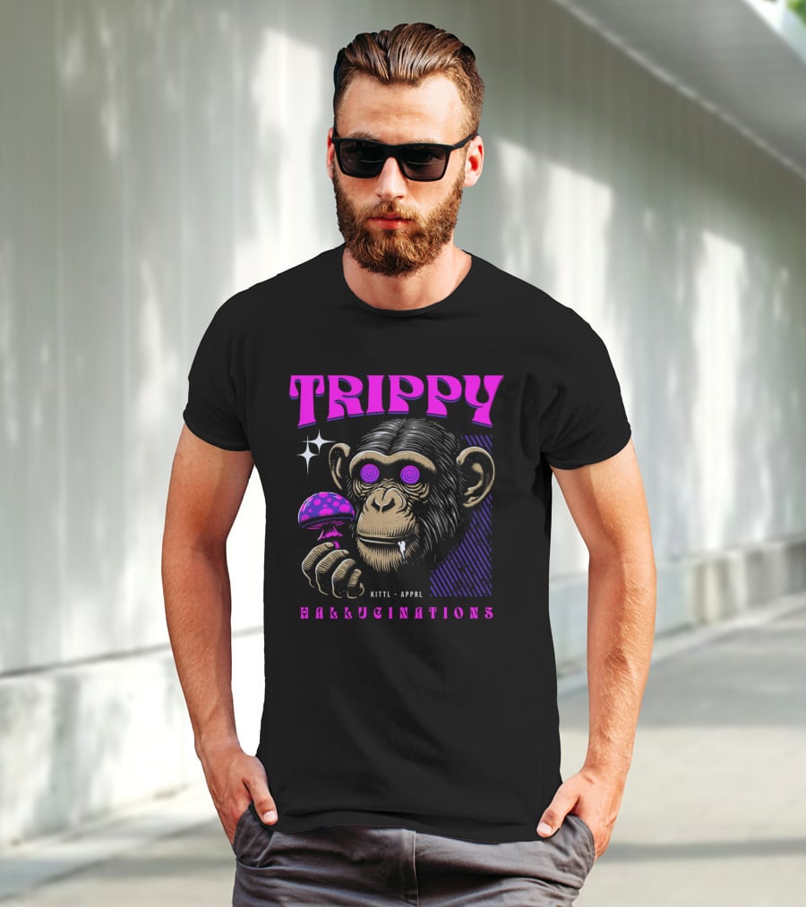 Trippy Hallucinations Chimpanzee Kittl Apprl T-Shirt