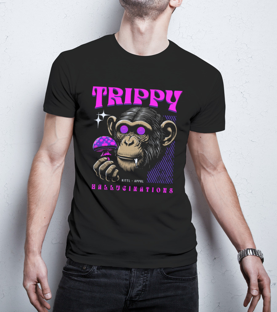 Trippy Hallucinations Chimpanzee Kittl Apprl T-Shirt