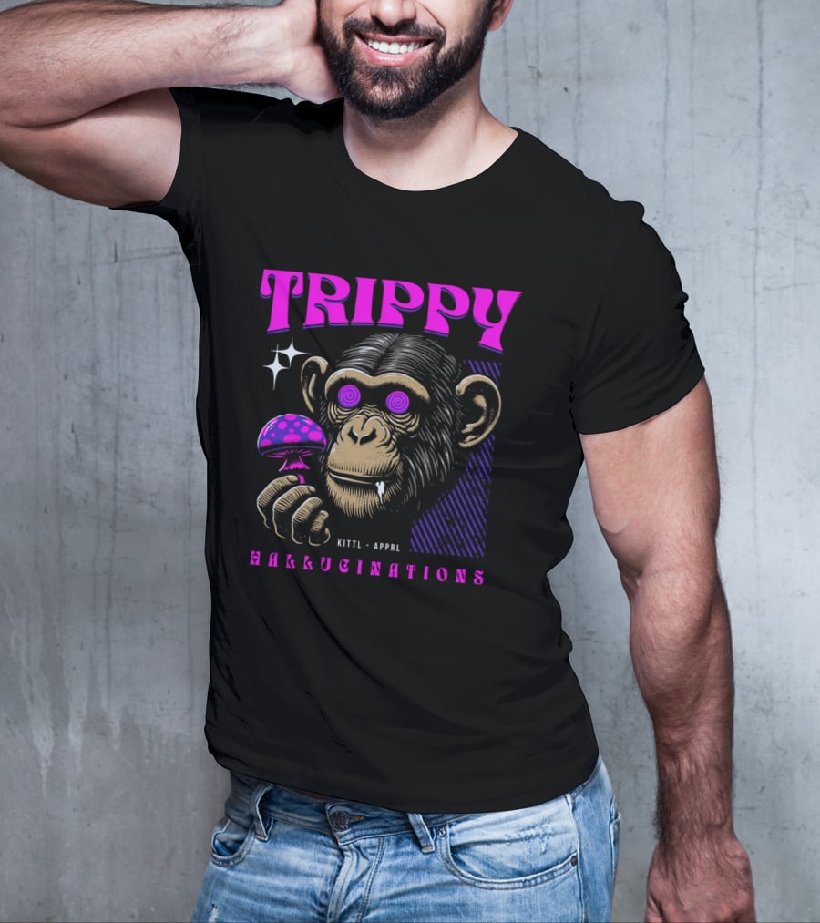 Trippy Hallucinations Chimpanzee Kittl Apprl T-Shirt