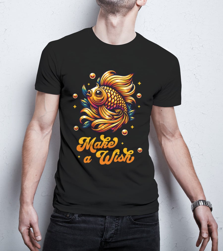 Golden Make A Wish Fish T-Shirt