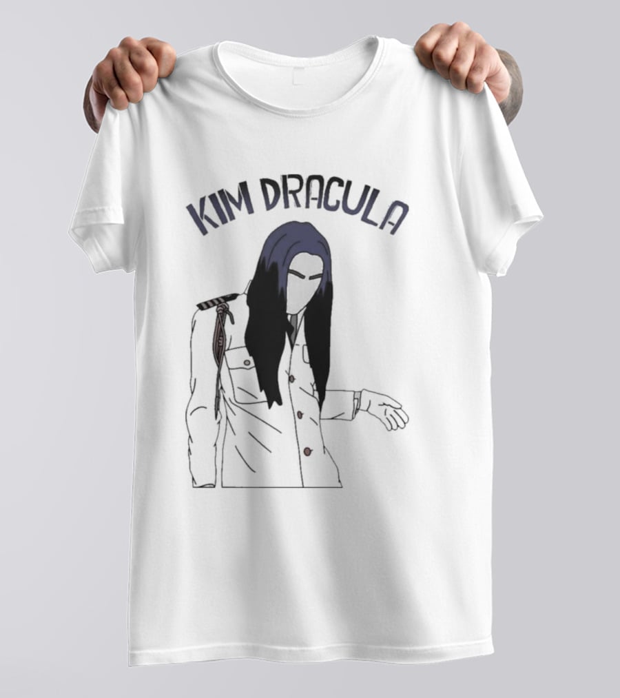 Kim Dracula Mysterious Long-Haired Figure In Military Jacket T-Shirt