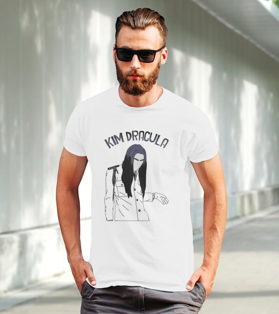 Kim Dracula Mysterious Long-Haired Figure In Military Jacket T-Shirt