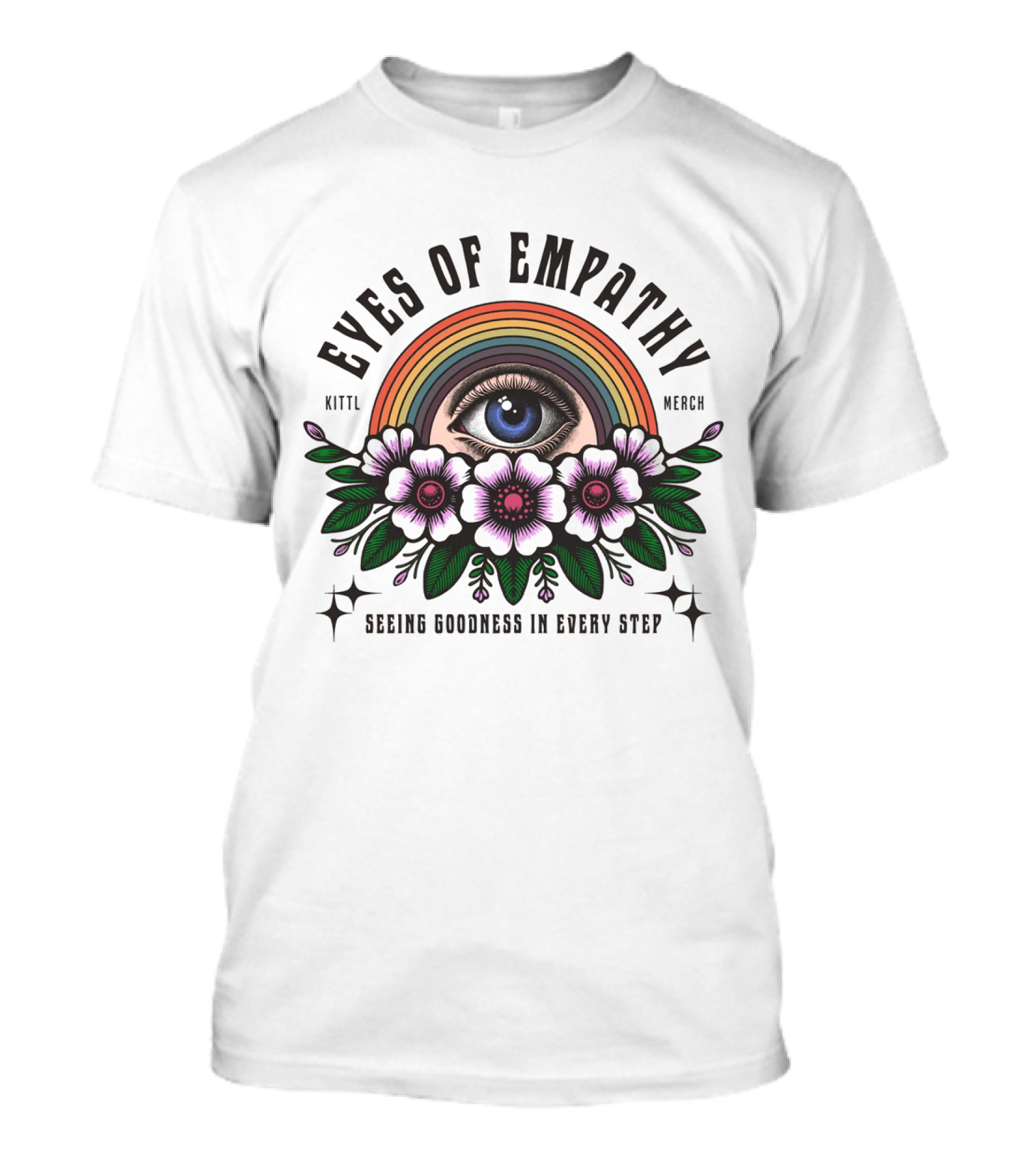 Eyes Of Empathy One Eye Rainbow Flower Decoration T-Shirt