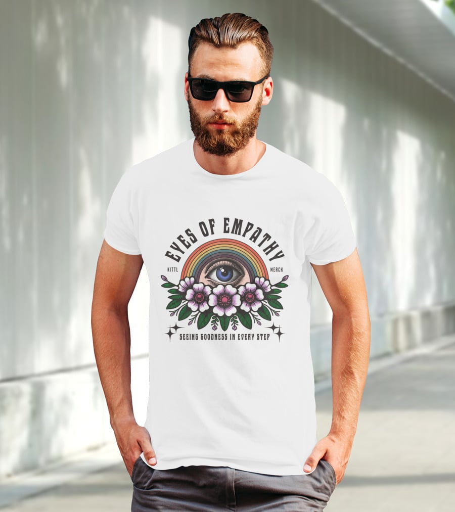 Eyes Of Empathy One Eye Rainbow Flower Decoration T-Shirt