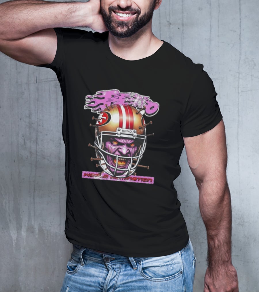 Beno World Domination Nin3Rs Football Helmet Creature T-Shirt