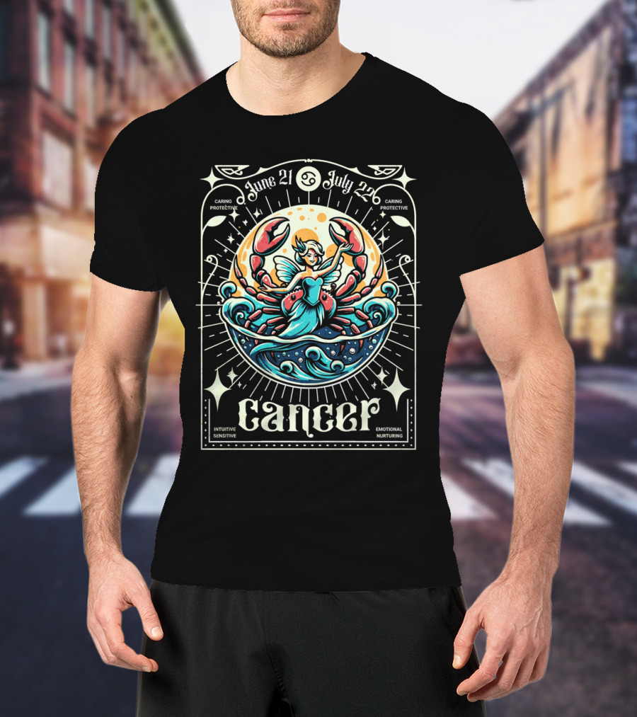 Cancer Zodiac Fairy June 21 To July 22 Intuitive Sensitive Emotional Nurturing Caring Protective T-Shirt