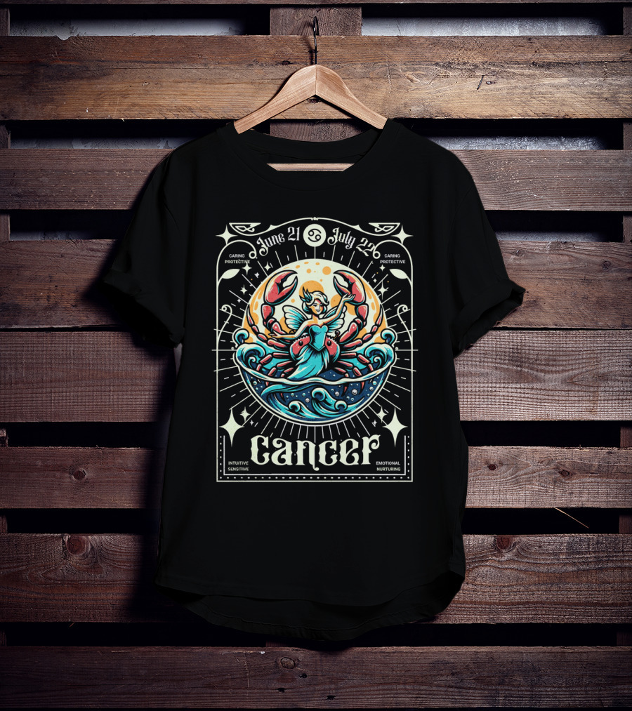 Cancer Zodiac Fairy June 21 To July 22 Intuitive Sensitive Emotional Nurturing Caring Protective T-Shirt