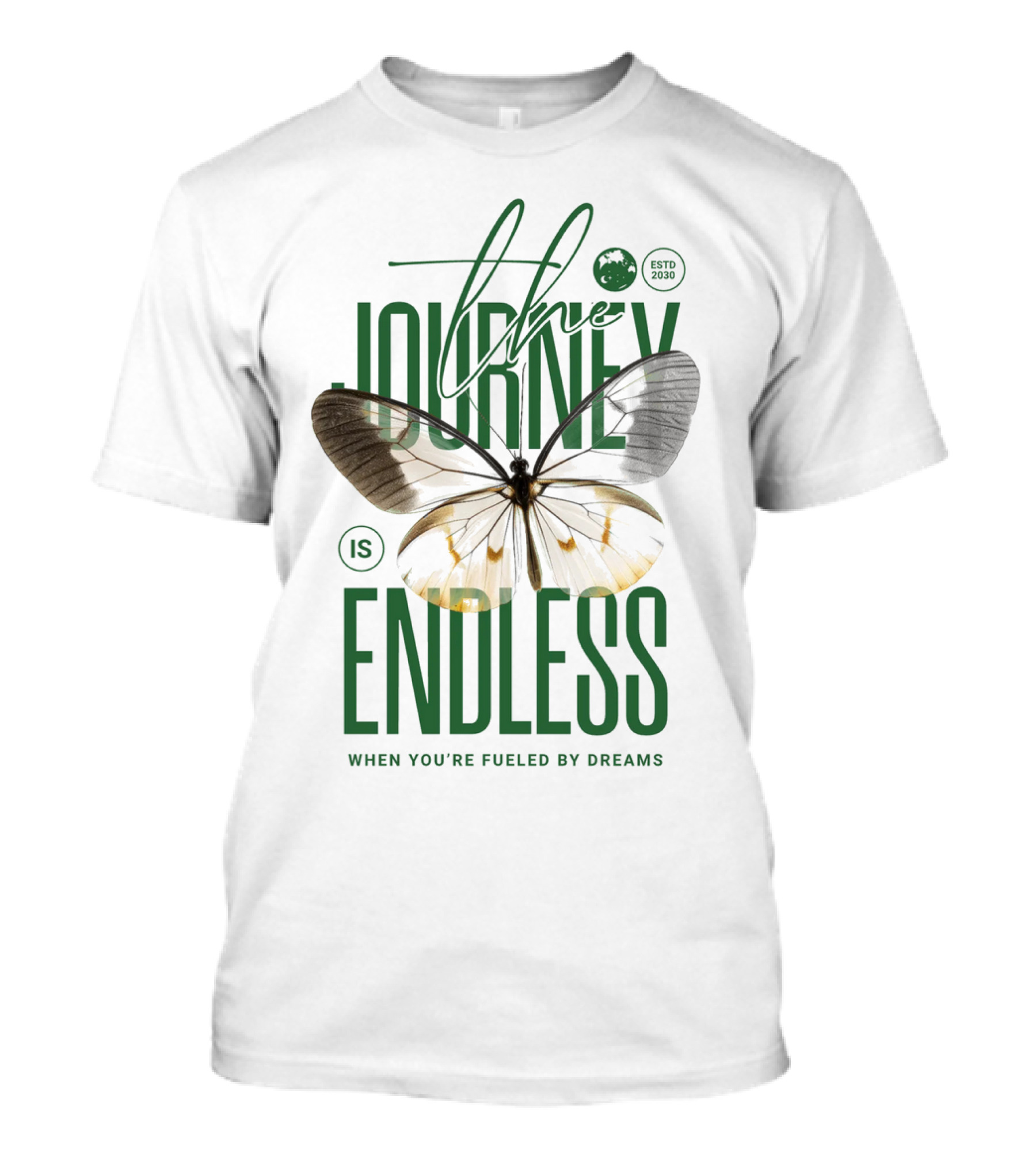 The Journey Is Endless Elegant Butterfly When You're Fueled By Dreams T-Shirt