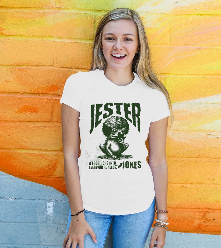 Jester Frog Hops Into Everywhere Needs Jokes T-Shirt