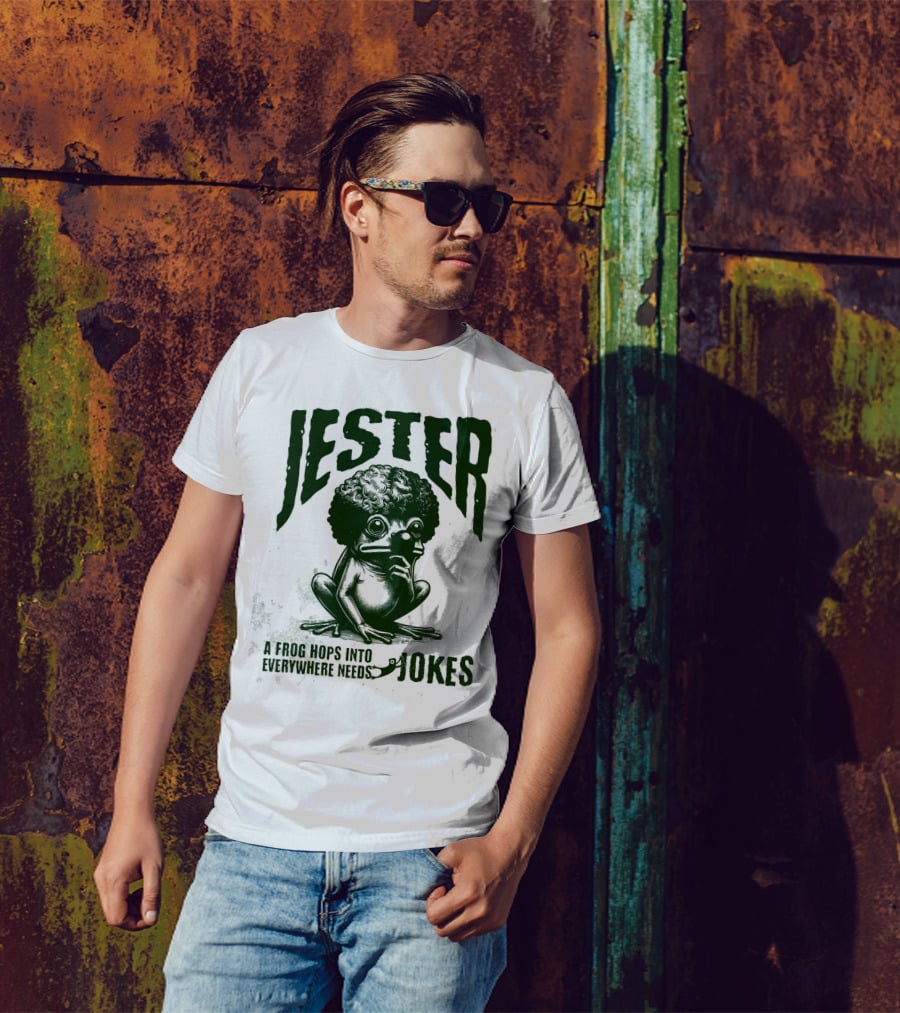 Jester Frog Hops Into Everywhere Needs Jokes T-Shirt