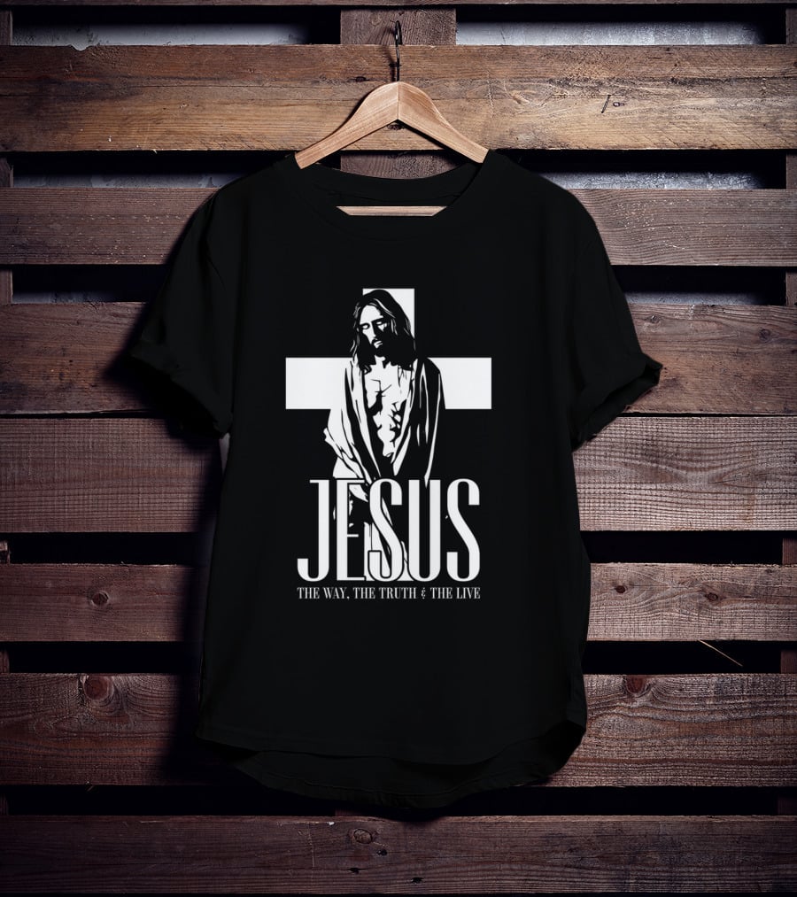 Jesus The Way The Truth And The Life Cross T-Shirt