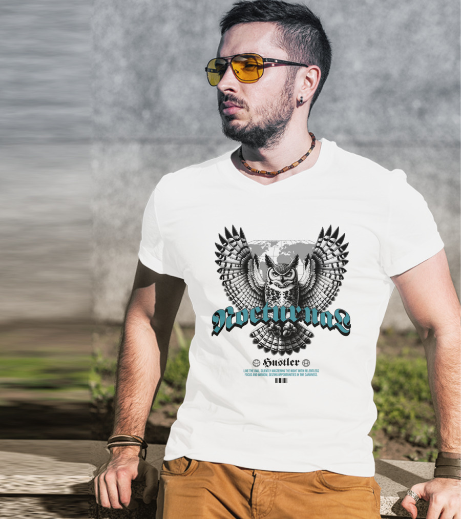 Nocturnal Owl Mastery With Relentless Hustler Focus T-Shirt