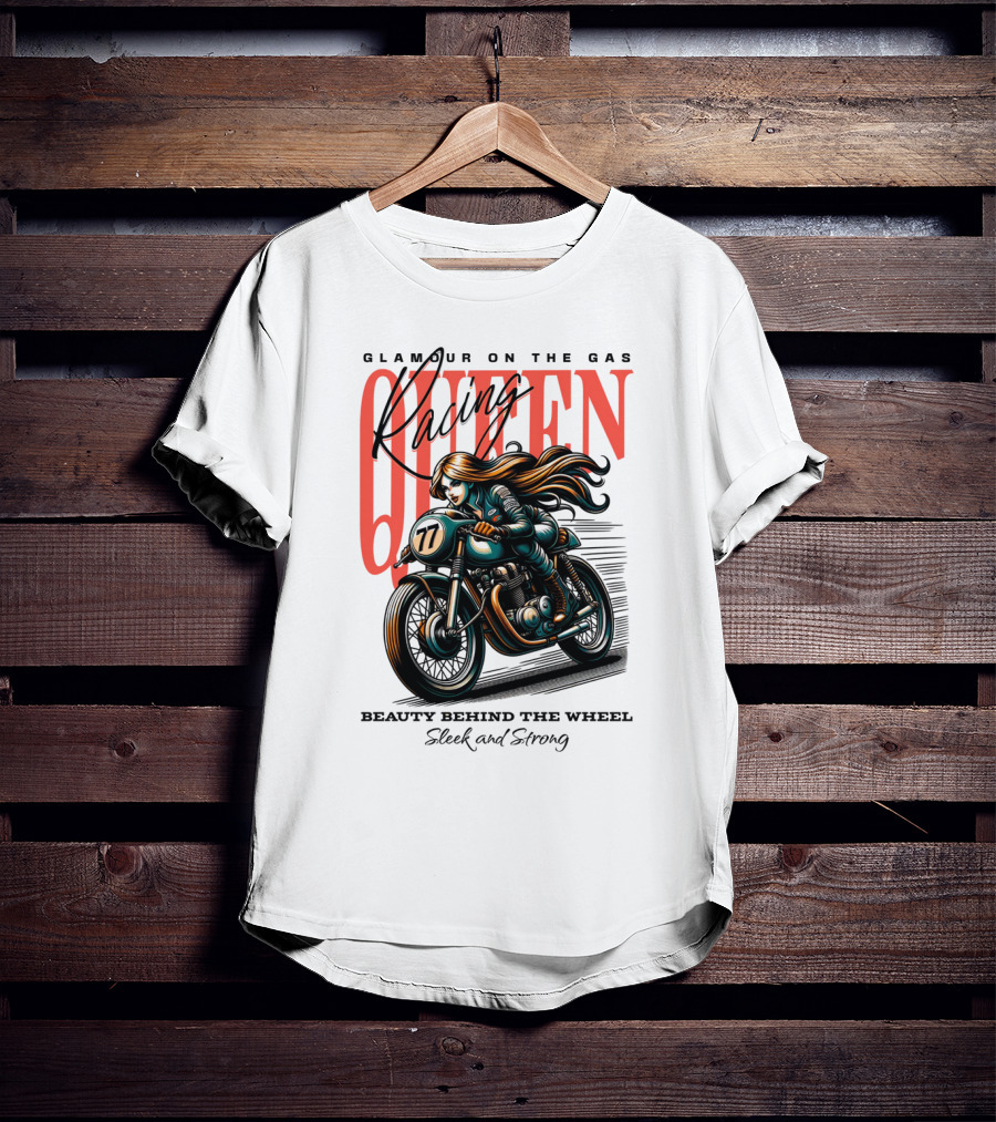 Glamour On The Gas Racing Queen Beauty Behind The Wheel Sleek And Strong T-Shirt