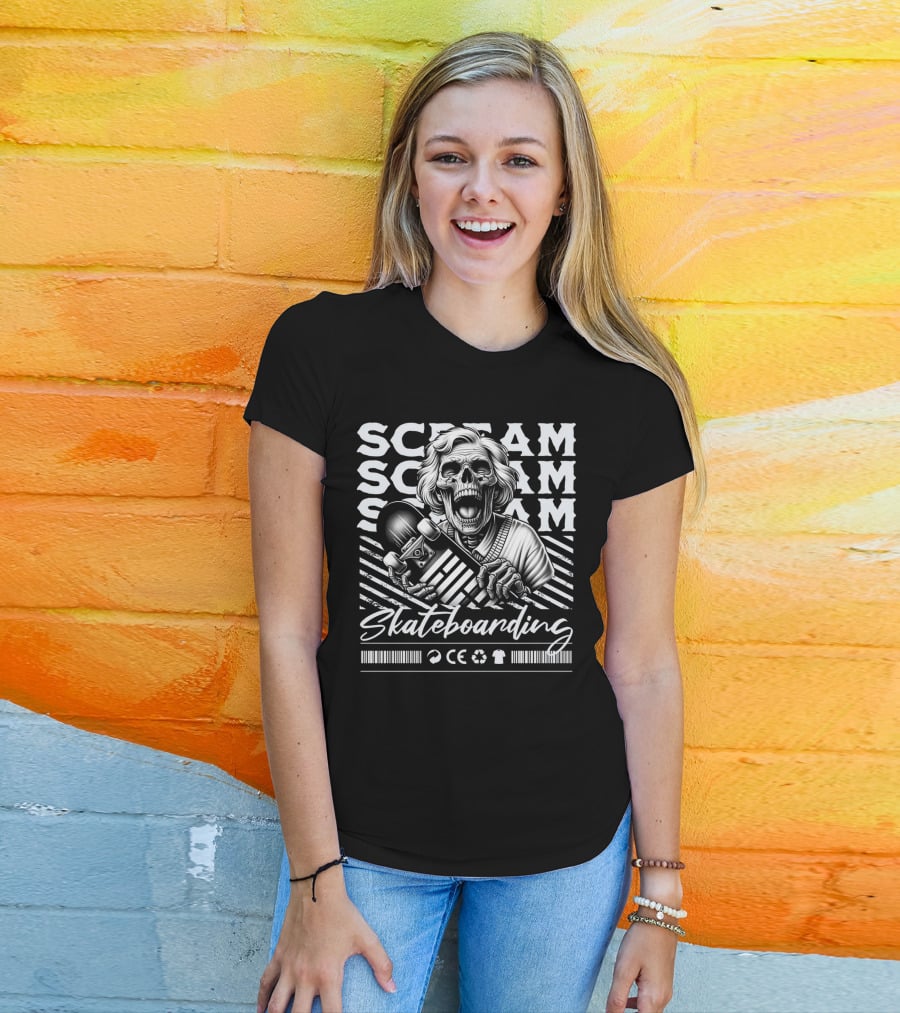 SCREAM SCREAM SCREAM Skateboarding T-Shirt