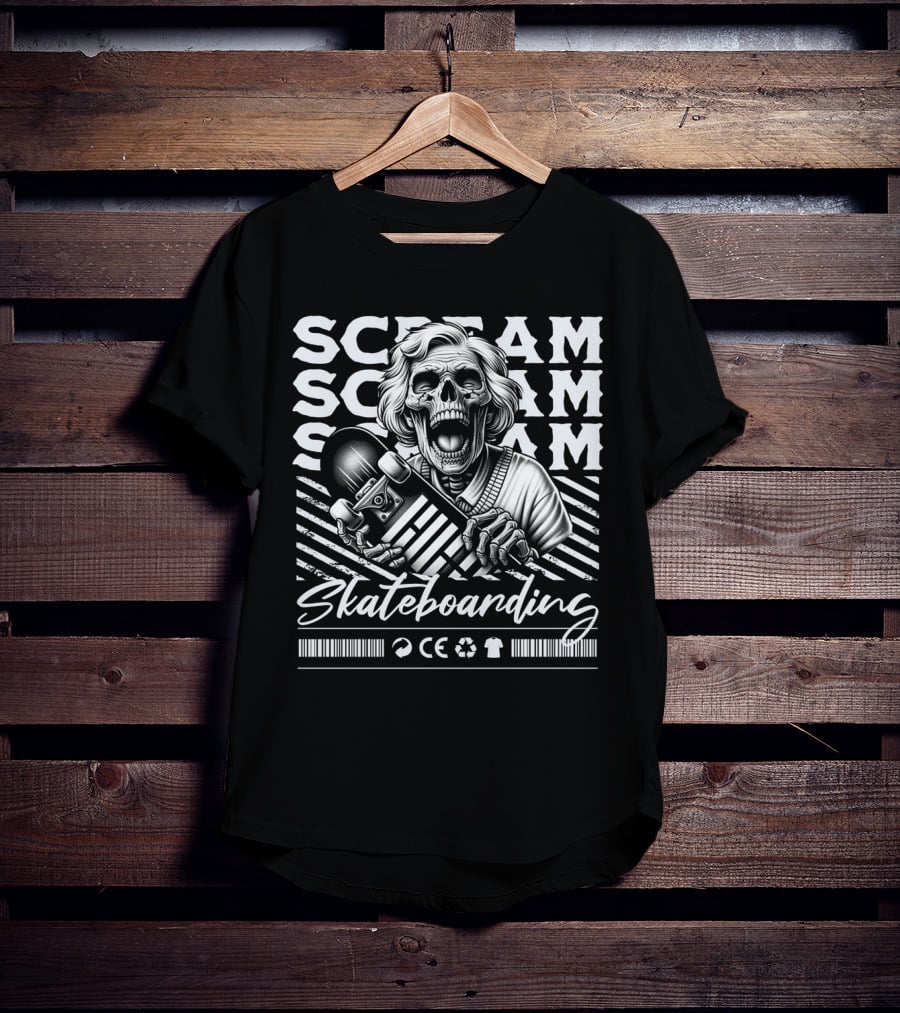 SCREAM SCREAM SCREAM Skateboarding T-Shirt