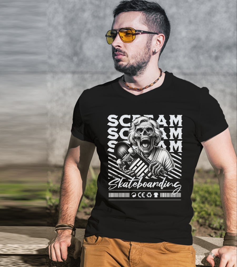 SCREAM SCREAM SCREAM Skateboarding T-Shirt