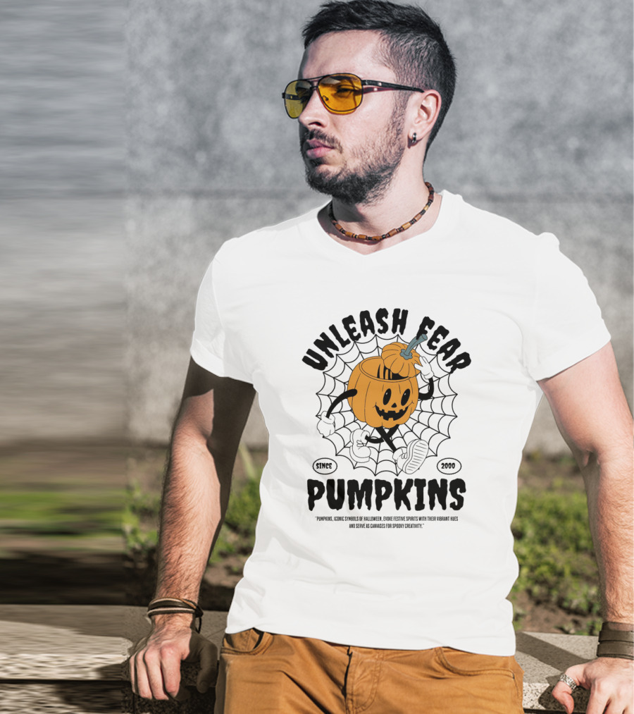 UNLEASH FEAR PUMPKINS SINCE 2000 ICONIC SYMBOLS OF HALLOWEEN AND CREATIVE SPIRITS T-Shirt
