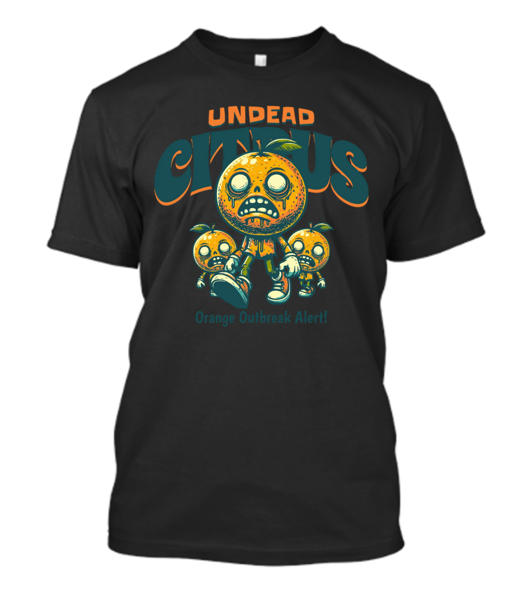 Undead Citrus Orange Outbreak Alert T-Shirt