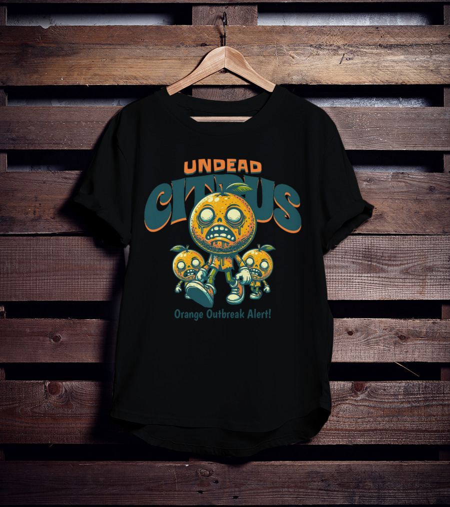 Undead Citrus Orange Outbreak Alert T-Shirt