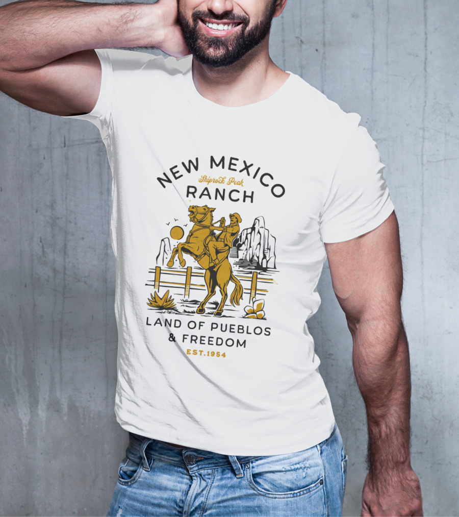 New Mexico Ranch Shiprock Peak Land Of Pueblos And Freedom Est. 1954 T-Shirt