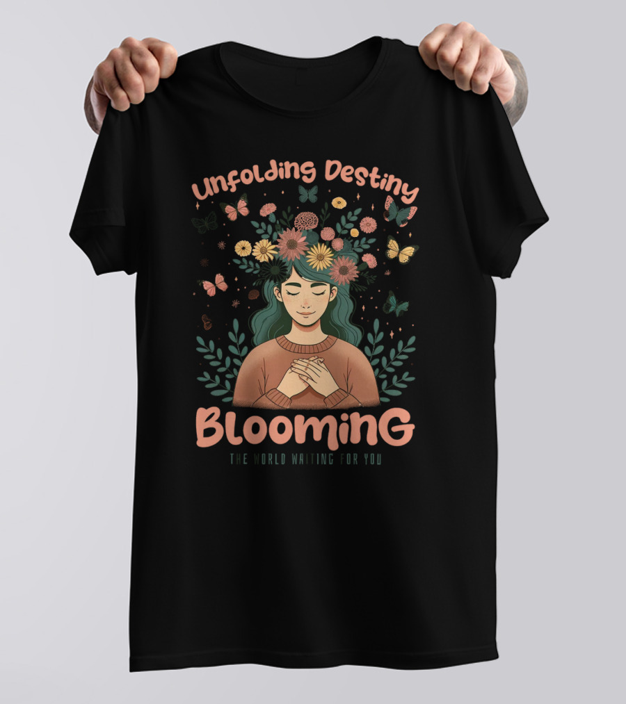 Unfolding Destiny Blooming The World Waiting For You T-Shirt