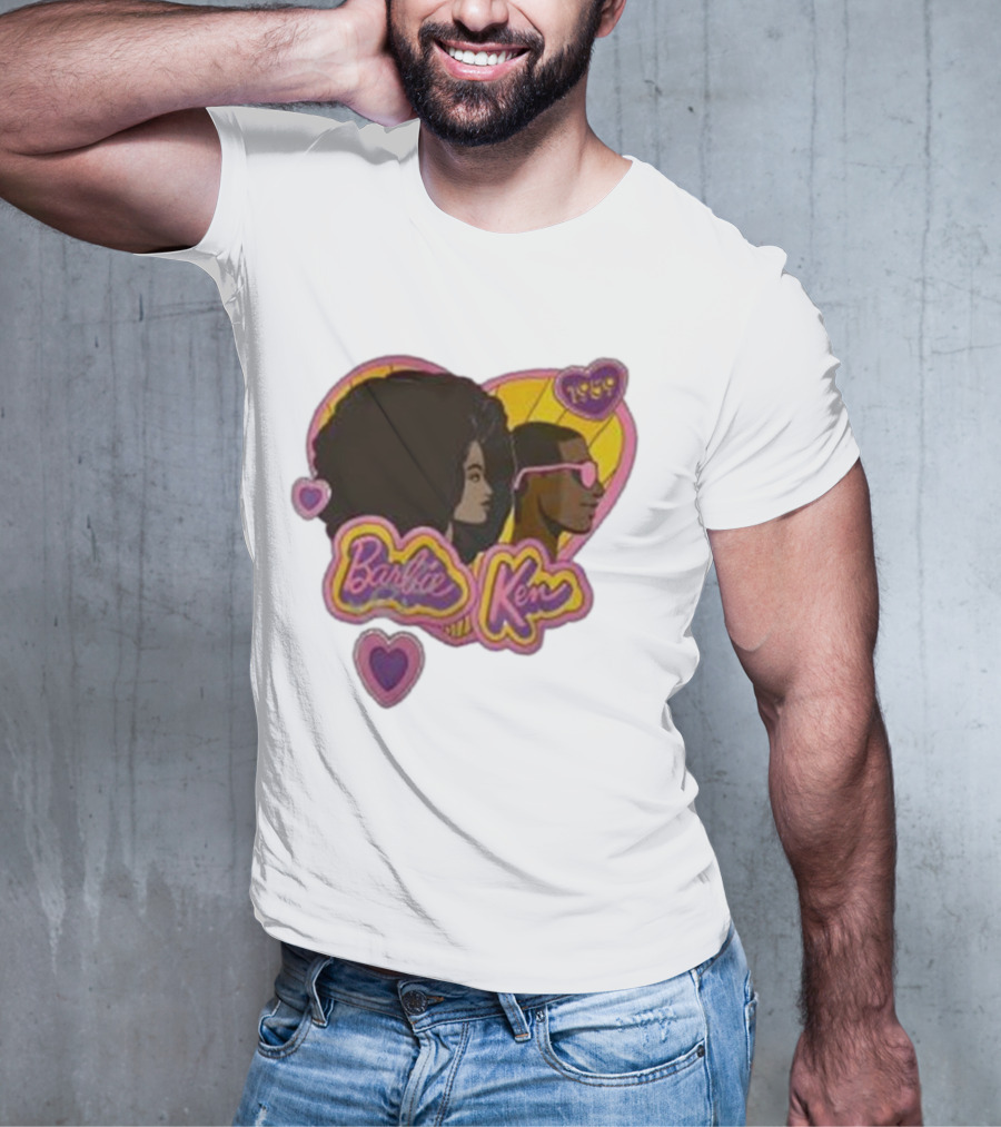 Barbie Ken 1959 New Movie Retro Heart Icons T-Shirt