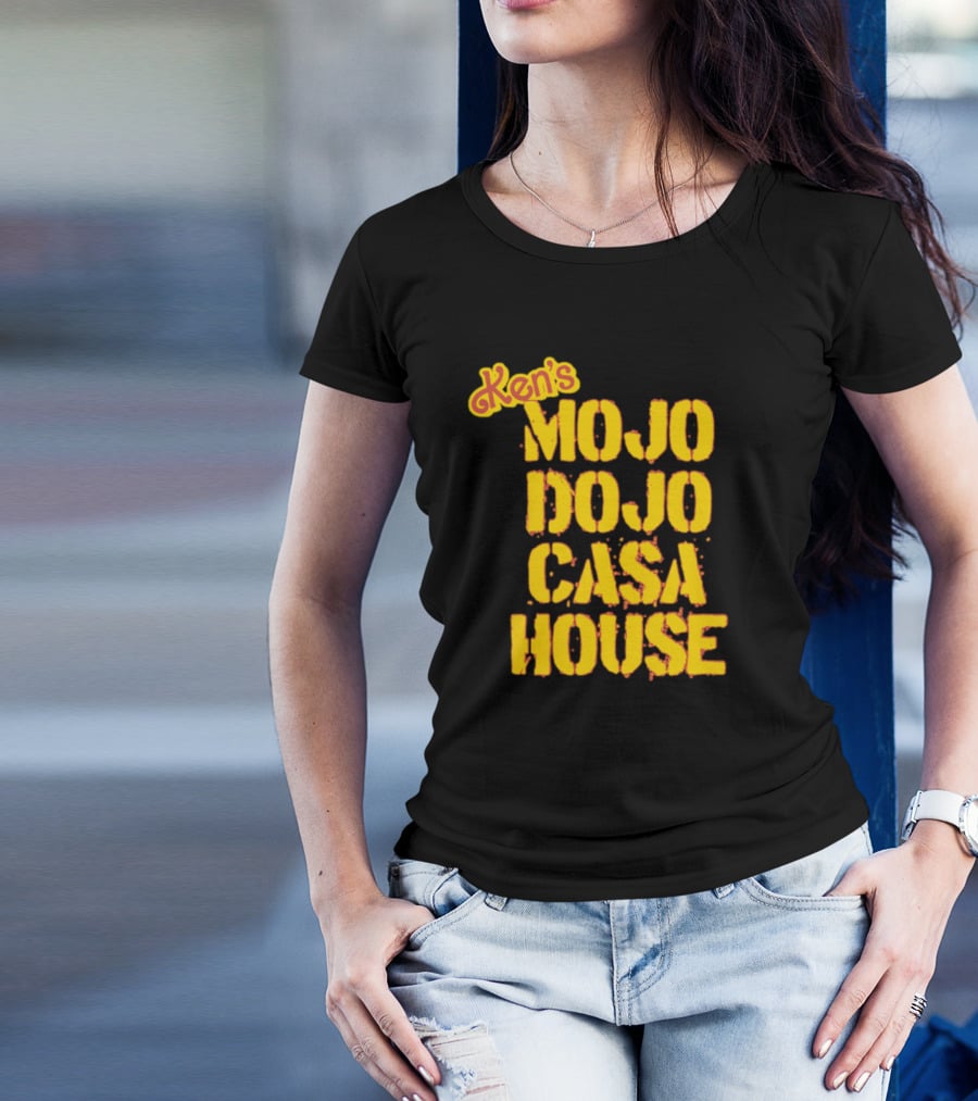 Ken's Mojo Dojo Casa House Yellow Grunge Text T-Shirt