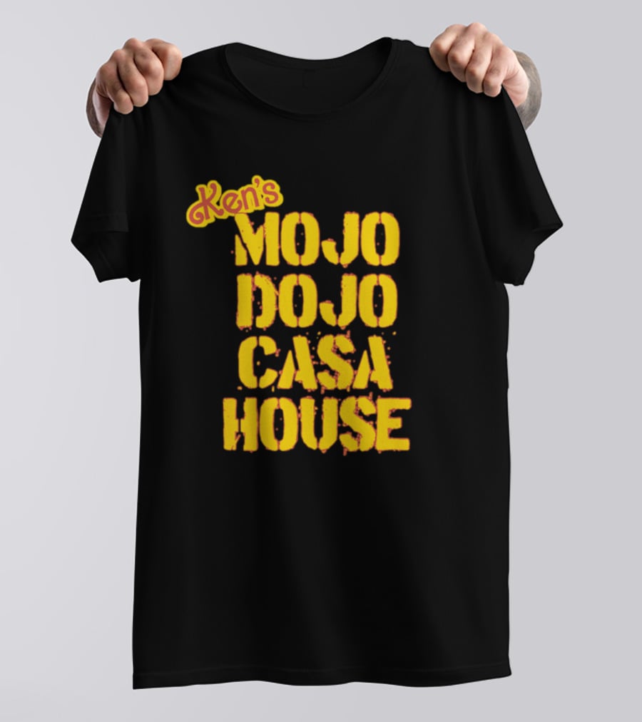 Ken's Mojo Dojo Casa House Yellow Grunge Text T-Shirt