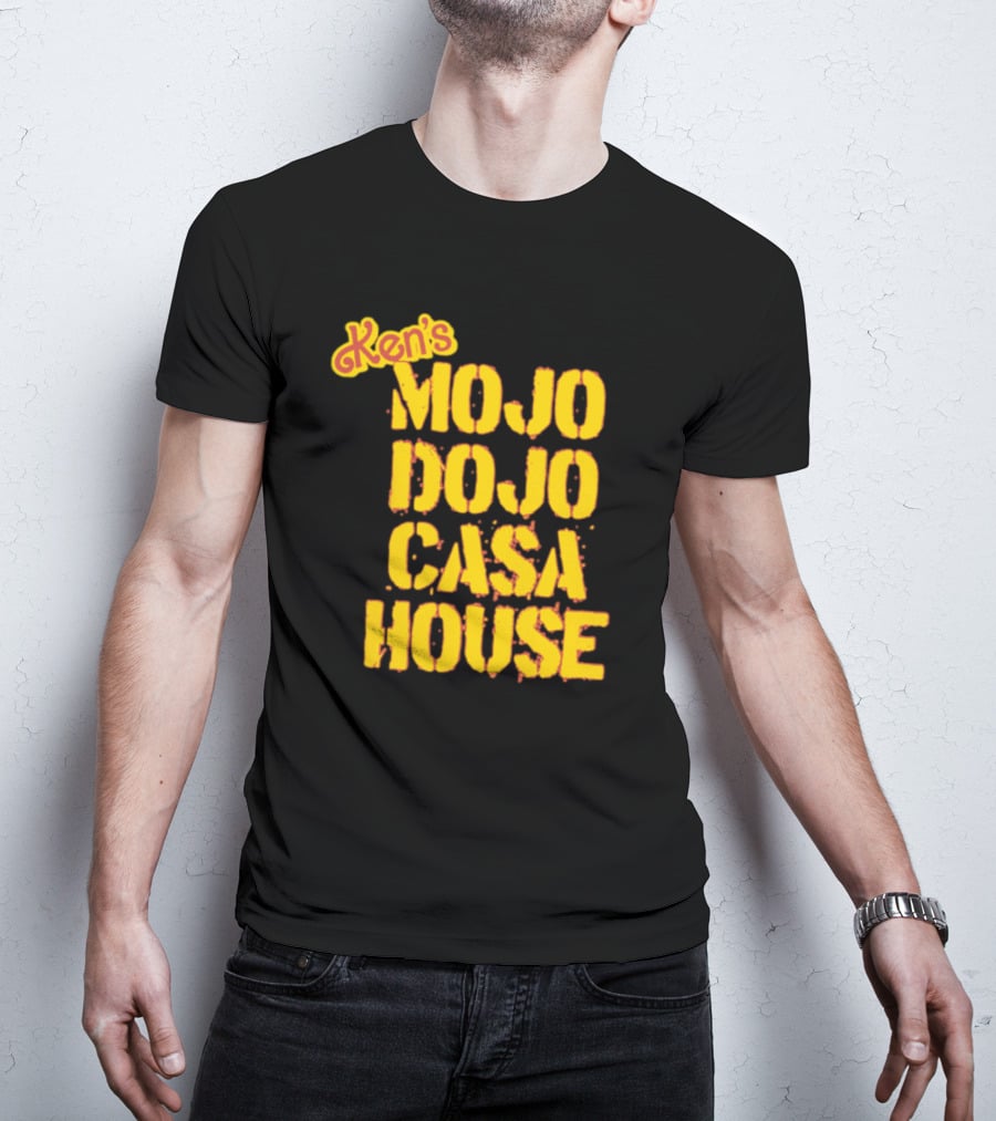 Ken's Mojo Dojo Casa House Yellow Grunge Text T-Shirt