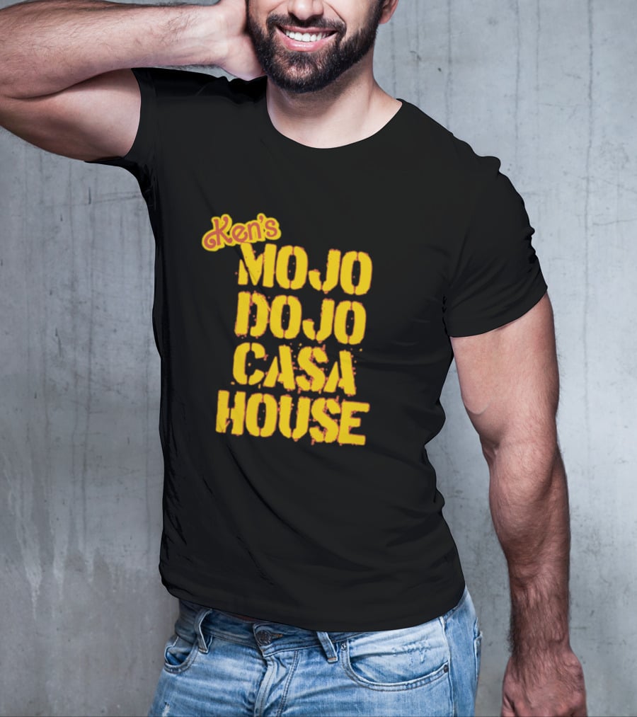 Ken's Mojo Dojo Casa House Yellow Grunge Text T-Shirt