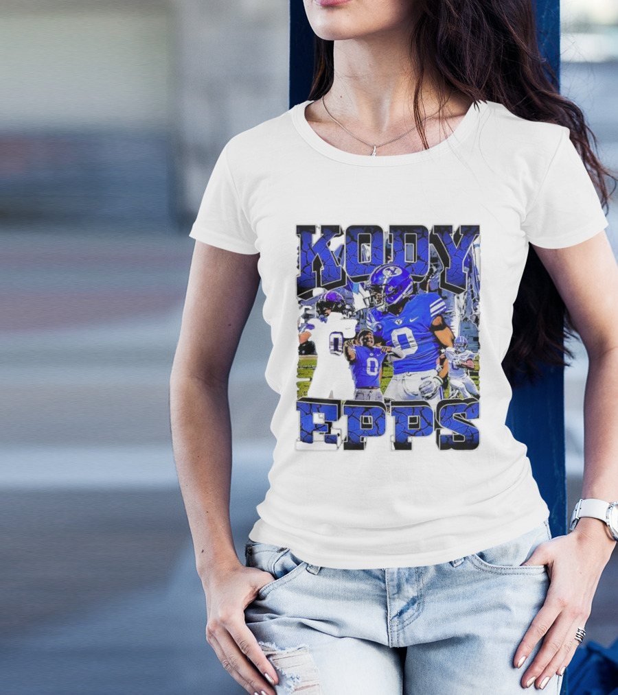 Kody Epps BYU Cougars Football Player Blue Uniform T-Shirt