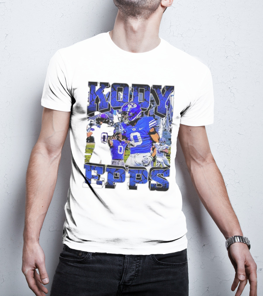 Kody Epps BYU Cougars Football Player Blue Uniform T-Shirt